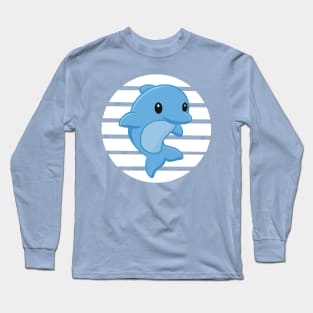 Dolphin Illustration Long Sleeve T-Shirt